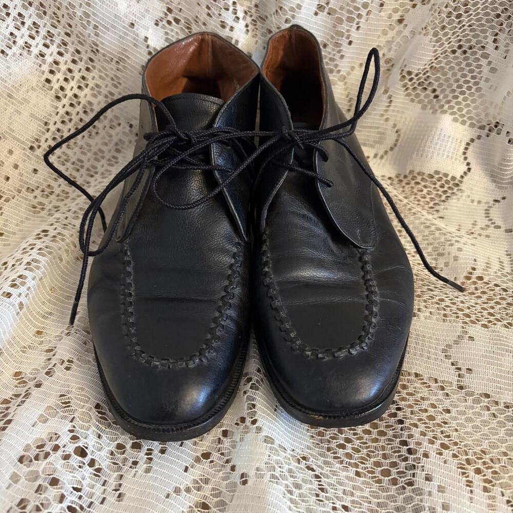 Bruno Magli Men's US 10 Black Leather Moc-Toe Ankle Height Chukka Boots